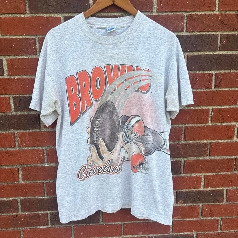 Rare vintage 1994 Salem sportswear Cleveland browns wraparound shirt mens large