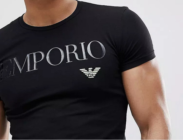 Emporio Armani Black Mens T shirt Glossy print size M*L*XL*XXL*3XL gallery