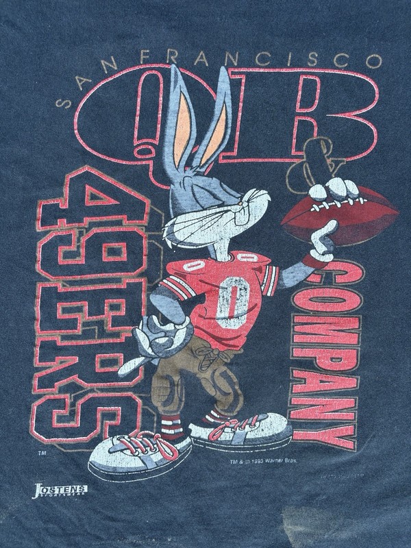 J Sportswear Men’s L Black 90s Vintage Bugs Bunny Looney Tunes Graphic Tee gallery
