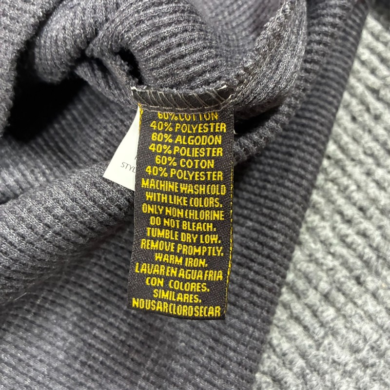 Stanley Mens Size XL Gray Waffle Knit Thermal Henley Long Sleeve Casual Shirt gallery