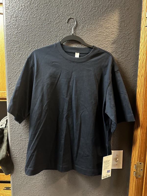 Lululemon Heavyweight Cotton Jersey Oversized Crew Neck T-Shirt Navy Men’s XS