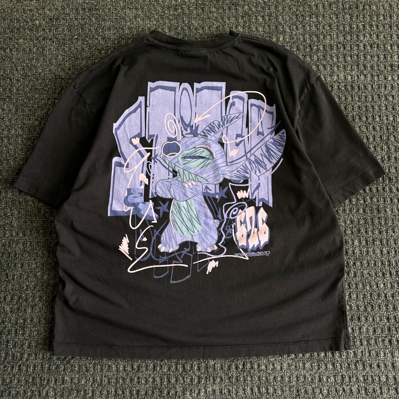 Disney asos Lilo & Stitch T Shirt Black S Oversized Boxy Fit 626 Entertainment