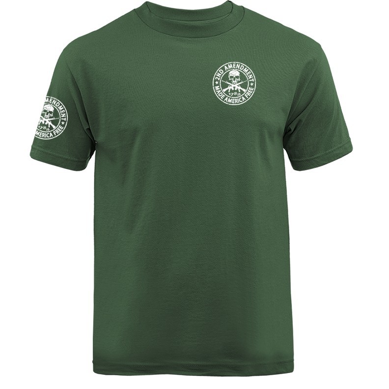 2nd Amendment Made America Free Skull Crest Patriotic T-shirt
