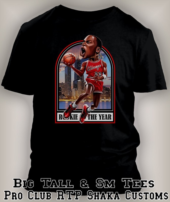 Mens 6XL Big Tall Streetwear Tee Shirt Rookie of the Year Match Your J’s Today