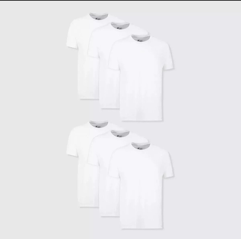 🐻 NWT Hanes Mens Crew Neck TShirt With Fresh IQ White Size M (38"-40")