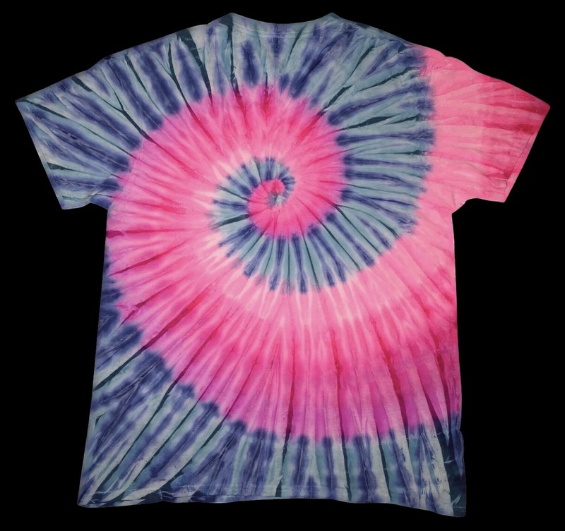 *New* 2XL - Sm Handmade Tie Dye, Pink Blue Spiral, Crew or V-Neck gallery
