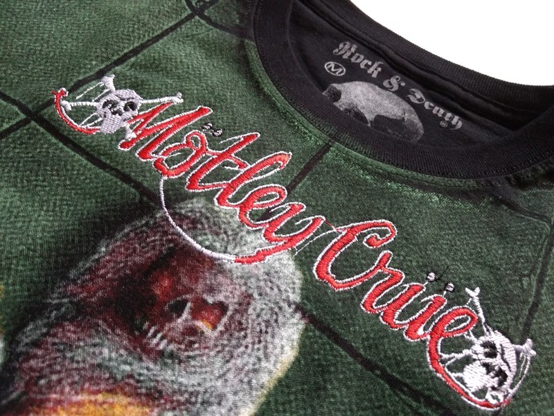 MOTLEY CRUE T-Shirt RARE Embroidered Logo Dr. Feelgood Vince Neil Tommy Lee Sixx gallery
