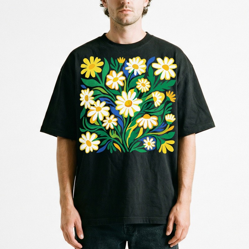 Groovy Floral Daisy T-Shirt Colorful Botanical Wildflower Nature Spring Tee gallery
