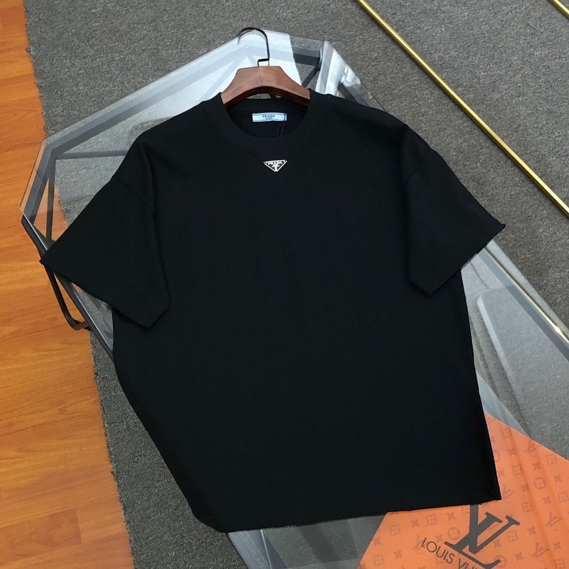 Prada 2026 new logo short sleeved T-shirt – black