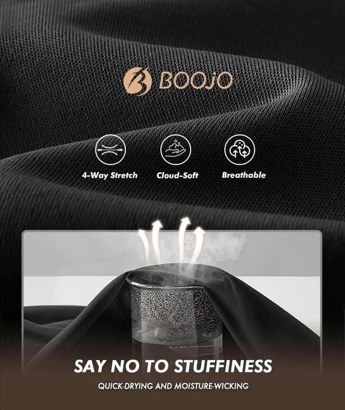 BOOJO 5 Pack Workout Shirts for Men-Quick Dry Black Gym Moisture Wicking Shor... gallery
