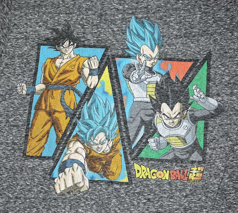 Dragon Ball Z Super GT Grey T Shirt Short Sleeve Goku Vegeta Saiyan – Sz M (C4)