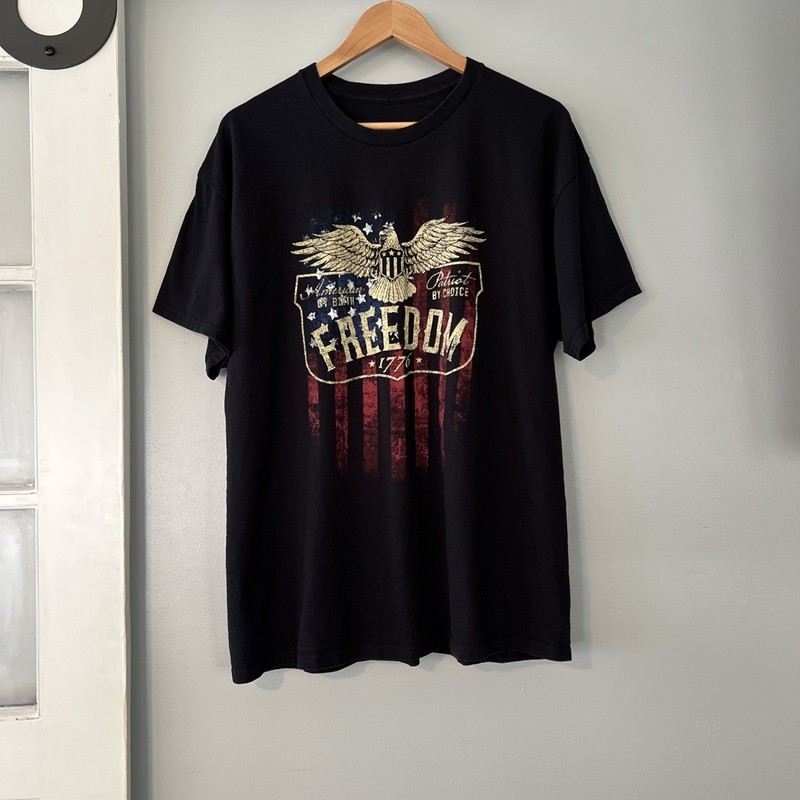 American By Birth Patriot By Choice Freedom 1776 T-shirt Men’s XL? See Details