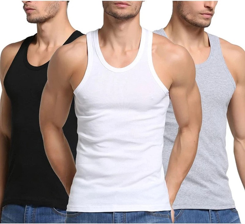 3-1- Pack Men 100% Cotton Tagless Ribbed Tank Top A-Shirt Wife Beater Undershirt gallery