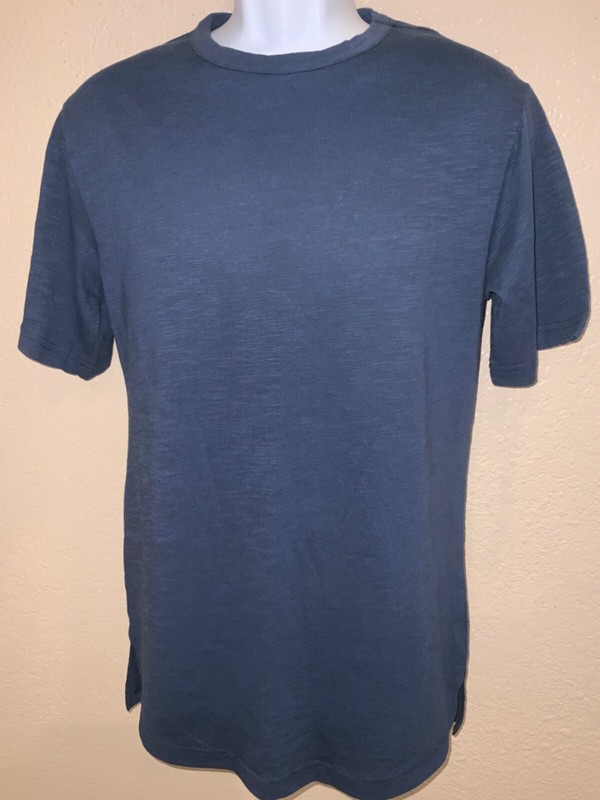 men’s Crew neck T-shirt “Graphite Blue” short sleeve Original Use XS 35” @ Chest