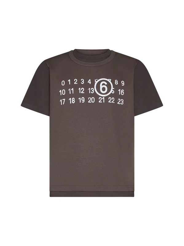 NW maison margiela MM6 Logo Printed Crewneck T-Shirt SH0GC0001STJ391 brown kaki gallery