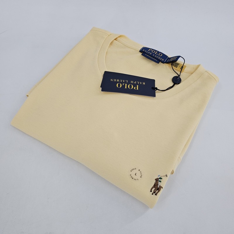 Polo Ralph Lauren Custom Slim Fit Soft T-shirt Pony Logo Mens LARGE L Yellow NEW