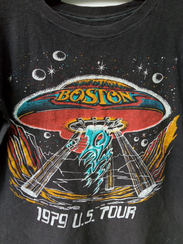 Boston Band US Tour Rock Music 1 Sided Black Unisex Cotton Adult Tee Shirt