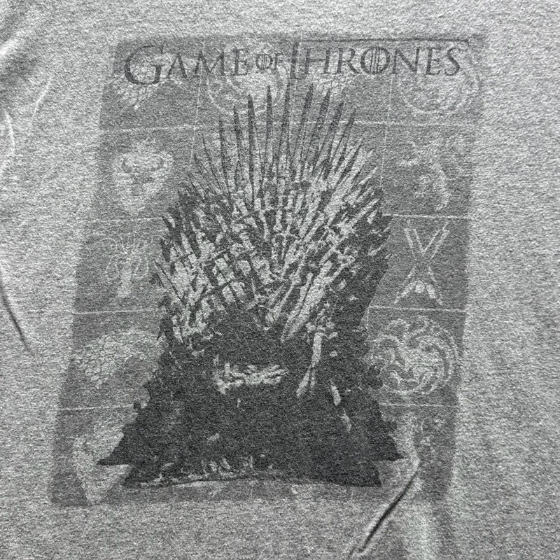 Game Of Thrones Shirt Mens L Gray Iron Throne Graphic Tee Crewneck Cotton Blend gallery