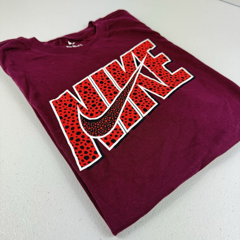 Men’s T-Shirt Nike Athletic Burgundy Red White Swoosh Size M-XL