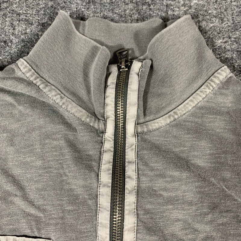 Lucky Brand Shirt Mens Medium Gray Quarter Zip Lightweight Cotton Casual Utility gallery