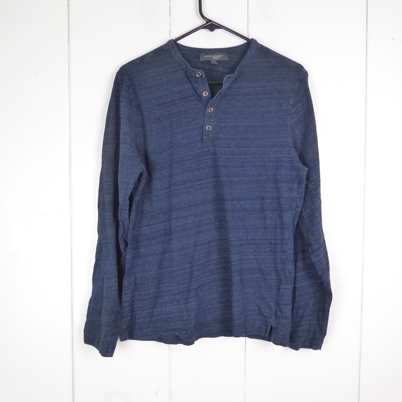 Robert Barakett Shirt Mens SZ M Henley Long Sleeve Classic Casual Preppy Modern