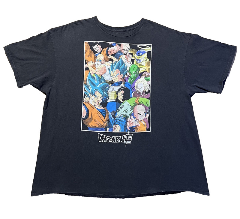 Dragon Ball Z Tee 2XL Faded Black Goku Vegeta Graphic Shirt