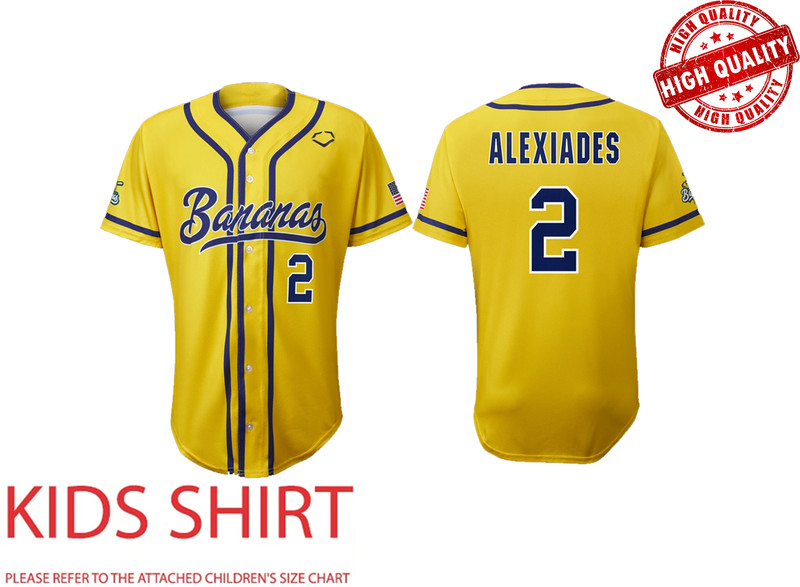 Rare Savannah Bananas Alexiades 2 XS-XL Jersey For Kid Youth TD1689