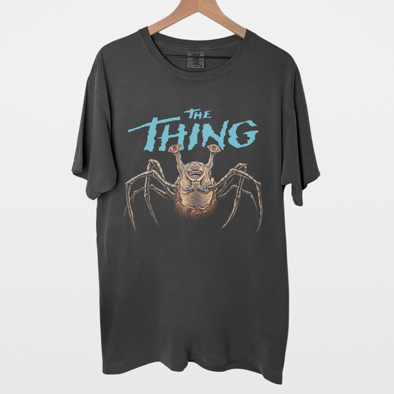 The Thing 1982 Movie T-Shirt, Premium Washed Black Horror Movie Memorabilia