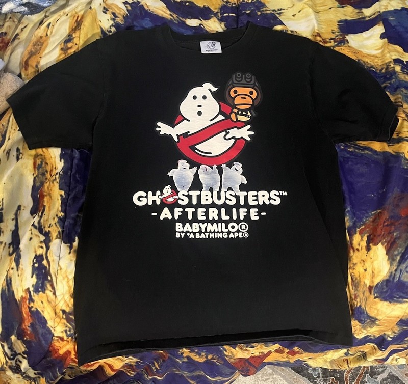 Bape A Bathing Ape Ghostbusters Baby Milo T-Shirt Size M Black New Rare gallery