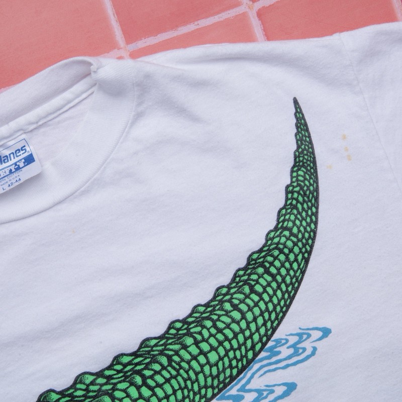 Vintage 80's Louisiana Yard Dog Alligator Crocodile AOP Wildlife T Shirt gallery