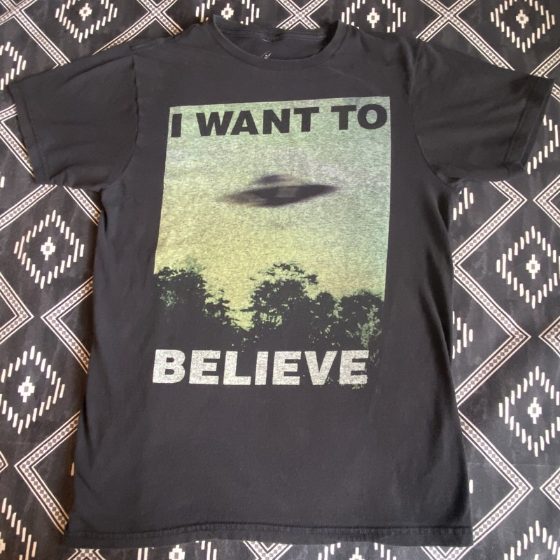THE X-FILES I Want To Believe Cult TV Logo T-Shirt. MEDIUM (NV) Preowned