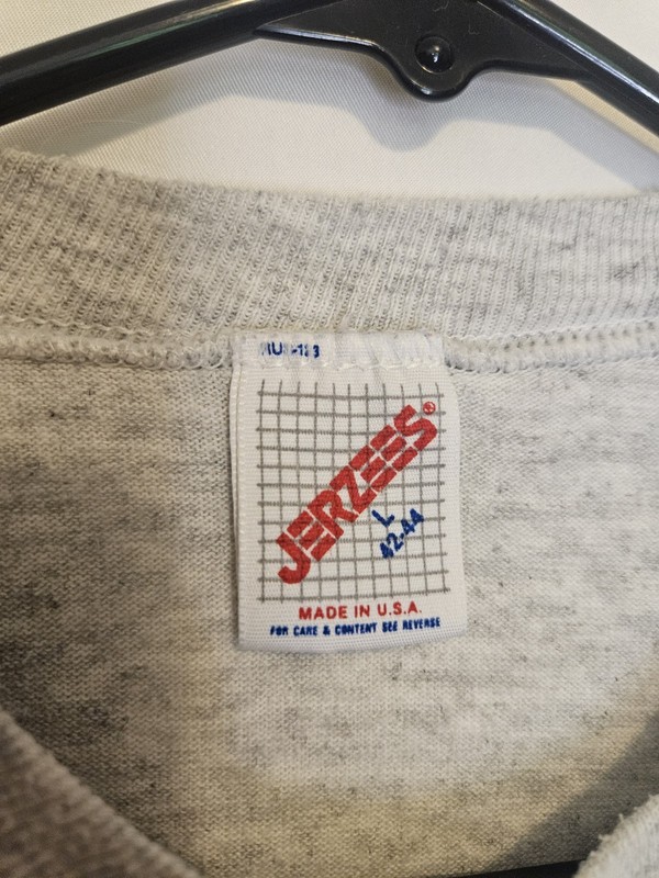 Jerzees Vintage Made in USA Missouri Bear Graphic T-Shirt Men's L Gray Cotton gallery