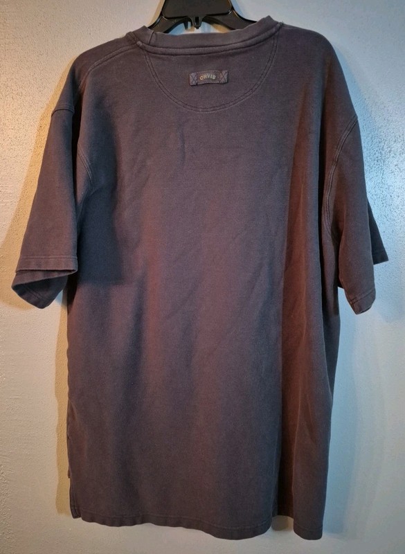 Vintage Orvis Pocket Shirt Short Sleeve Casual Navy Blue Size XL Tee gallery