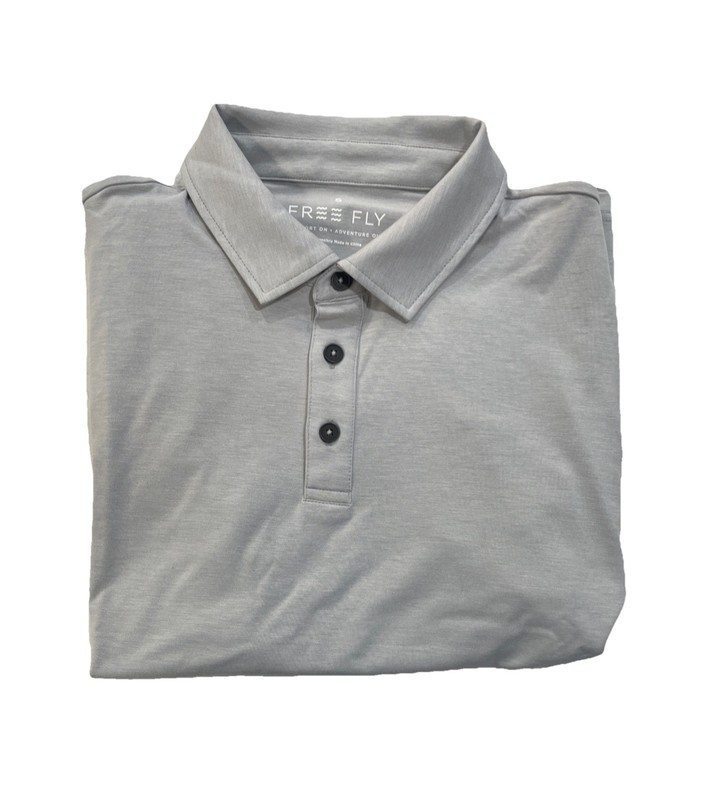 Free Fly Men’s Bamboo Flex Polo || T Shirt (MFXPOL-309-L) Size Large Color Gray