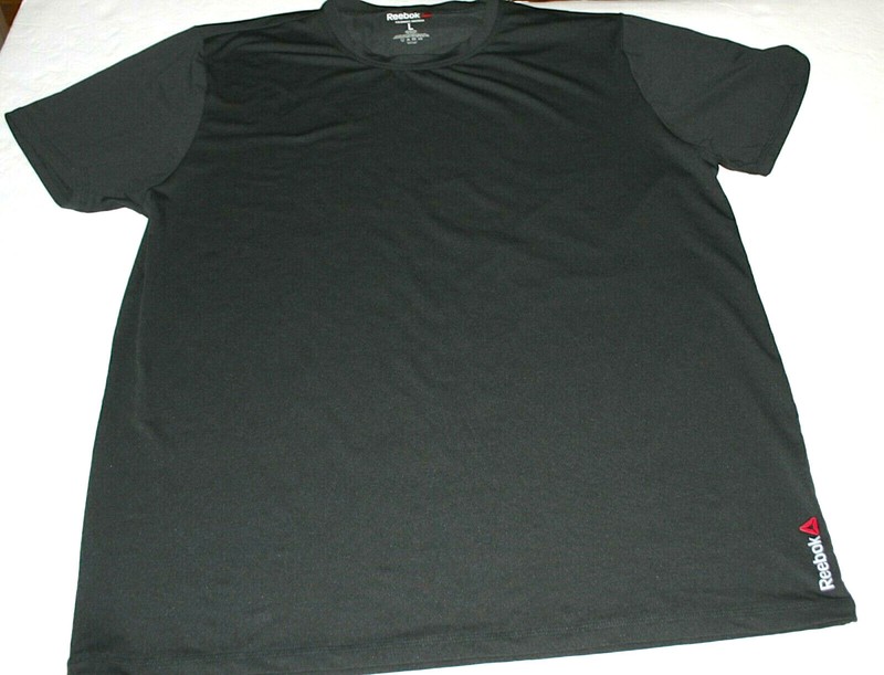Reebok Performance, Lightweight Men’s T-Shirt, Large, Black, Poly/Spandex Blend