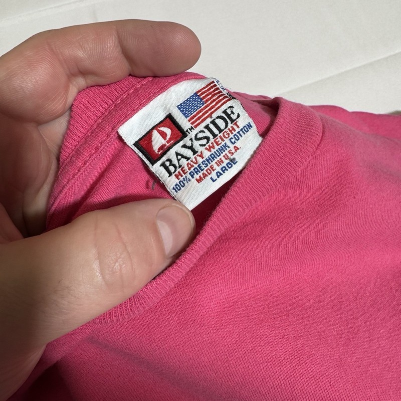 Bayside VTG Tee, USA, 100% Cotton, Spokane FD, Pink, Women’s, Large