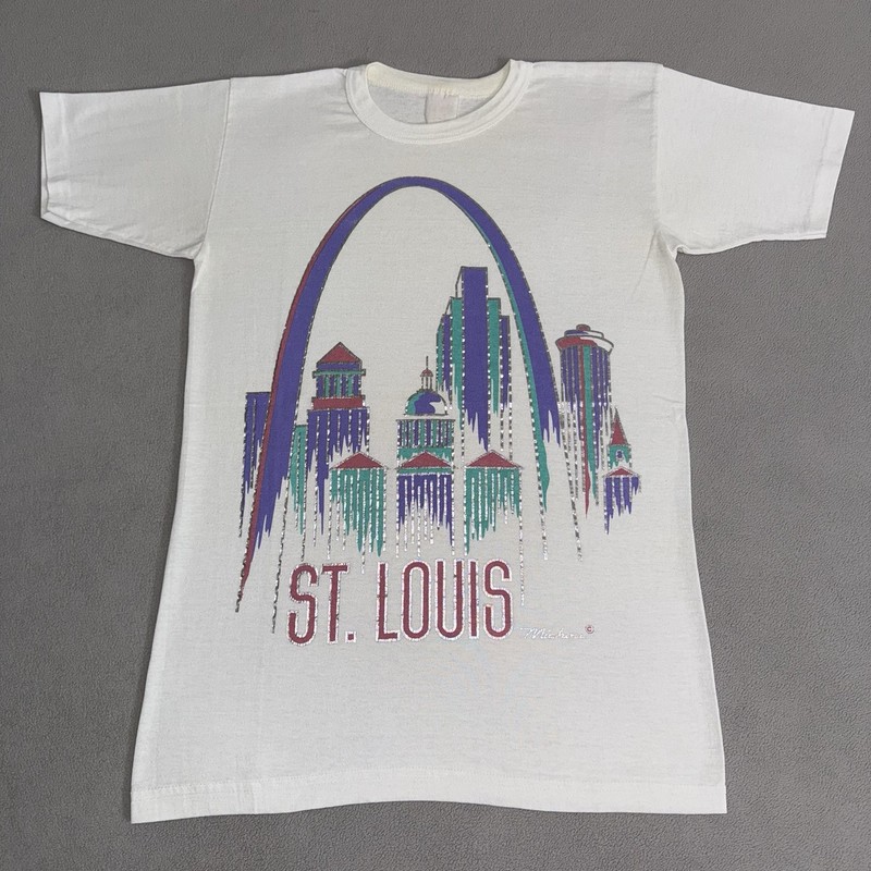 Vintage St. Louis Missouri The Gateway Arch Pop Art T-shirt Small USA Made 80s