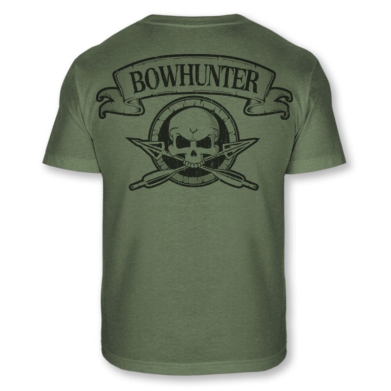 Bowhunter Skull Crossbones T-Shirt Bowhunting Arrows Skull Athletic Shirt – A120