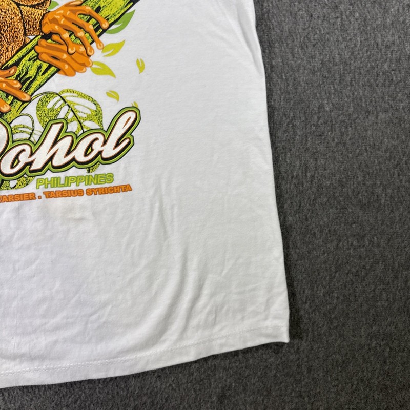 Vintage Bohol Philippines Souvenir Graphic T Shirt Small White Tarsier gallery