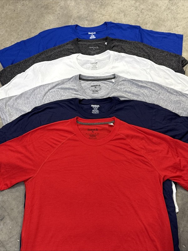 Reebok Men's Short Sleeve 6 Pack New T-Shirt, Size LARGE (6 Colors Pack) gallery