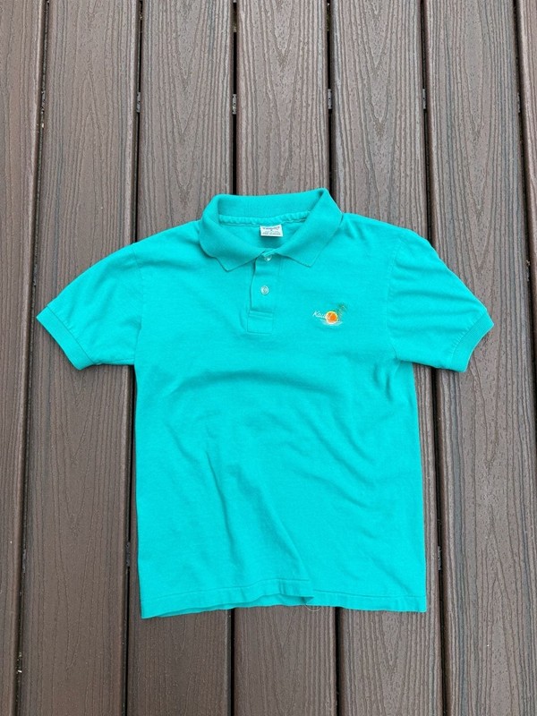 Vintage 1986 Super Cru Kauai Made in Hawaii Embroidered Cotton Polo