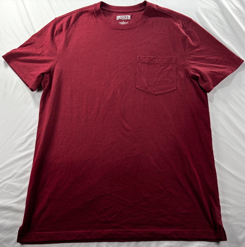Duluth Trading Co Longtail T-Shirt Mens Sz Large Short Sleeve Red Pocket Tee
