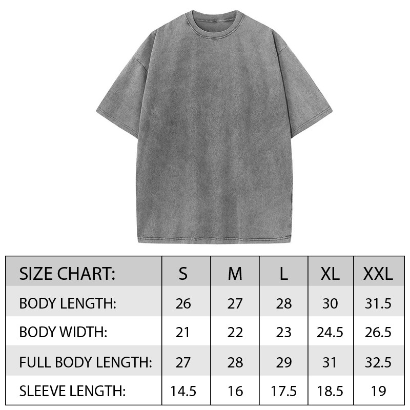 Vintage Acid Washed Oversized Drop Shoulder Heavyweight Streetwear Blank T-Shirt gallery