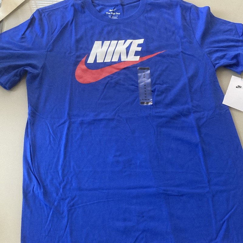 Nike The Nike Tee Men’s Blue Logo Cotton Jersey Crew Neck T-Shirt Size M