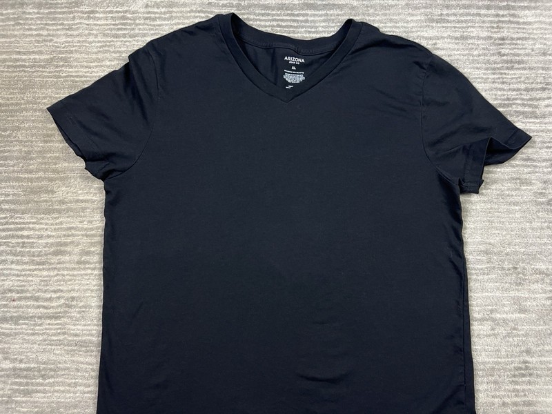 Arizona Jean Co Shirt Mens XL Black Short Sleeve V-Neck Cotton Blend gallery