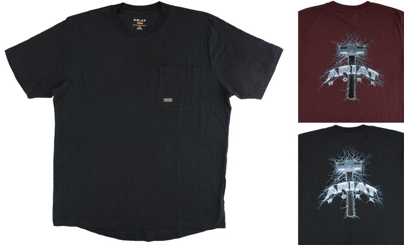 Ariat Men's Graphic T-Shirt Rebar Cotton Strong Blended, Short Sleeve Pre-Wash gallery