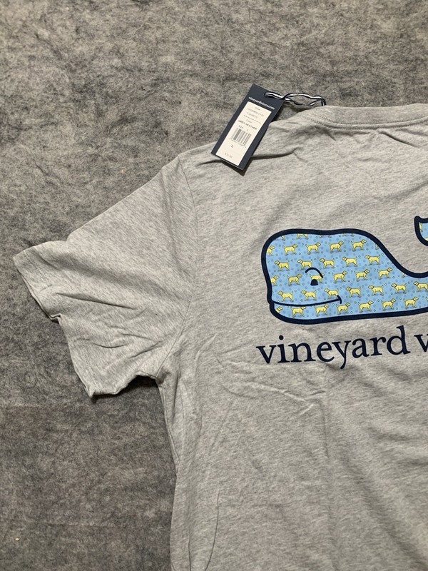 Vineyard Vines Men's Golden Retriever Dog Whale Gray T-Shirt Size Large NEW NIP gallery