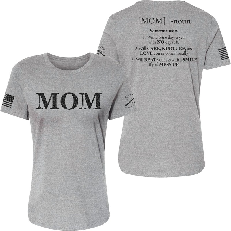Grunt Style Women's Mom Defined Relaxed Fit T-Shirt - Athletic Heather