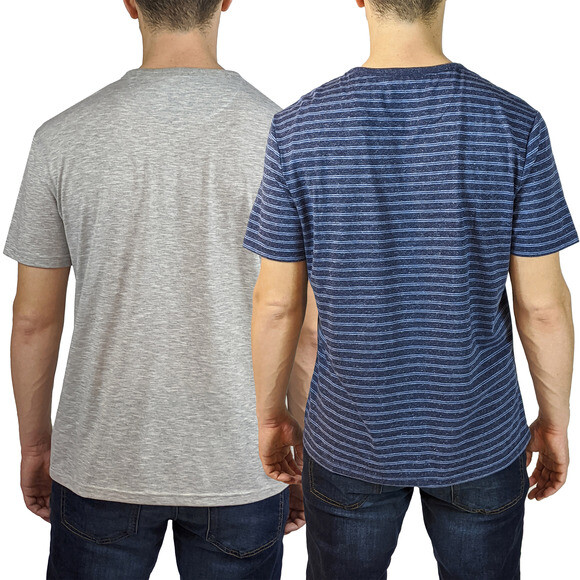 Jachs New York Tri-Blend Soft T-Shirts 2 Pack Size: Medium Blue & Gray gallery