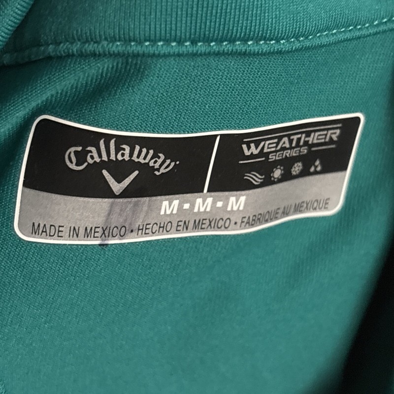 Callaway Shirt Mens Medium Green Performance Weather Series Long Sleeves 1/4 Zip gallery
